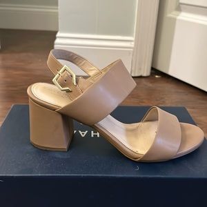 Cole Haan nude block heels